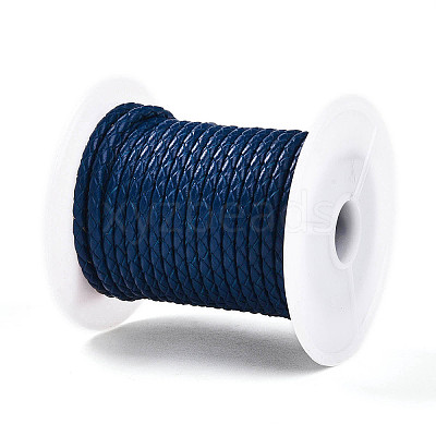 Braided Cowhide Leather Cord NWIR-N005-01E-4mm-1