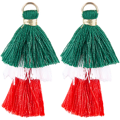 Polycotton Tassel Pendants FIND-WH20032-74-1