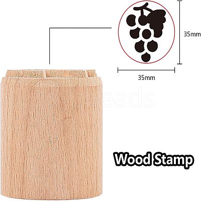 Wood Wax Seal Stamp AJEW-WH0122-007-1