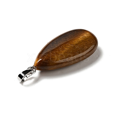 Natural Tiger Eye Pendants G-P474-01P-12-1