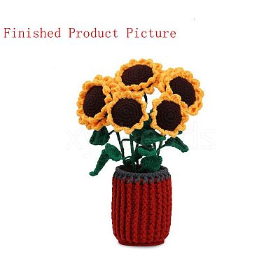 DIY Sunflower Planter Display Decoration Crochet Kit PW-WG38512-01-1