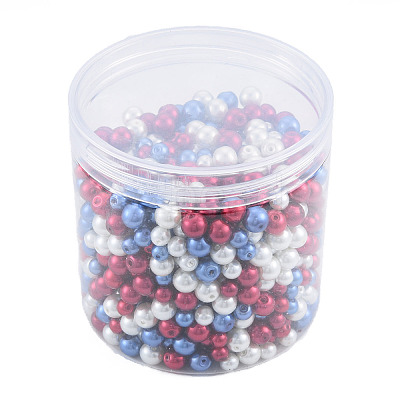 3 Colors Glass Pearl Beads GLAA-T024-10-1