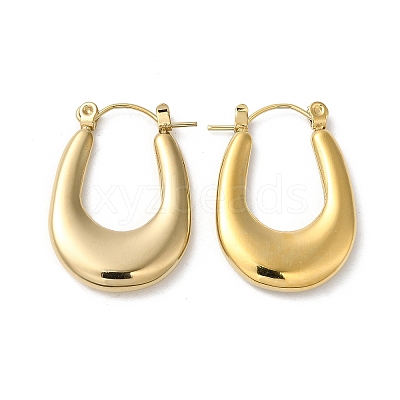 Rack Plating 304 Stainless Steel Thick Hoop Earrings for Women EJEW-Z026-23G-1