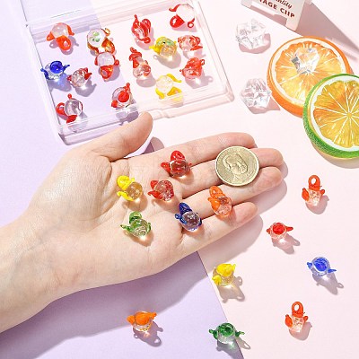 30Pcs 3D Transparent Glass Beads GLAA-CJ0003-05-1
