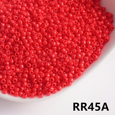 Opaque 6/0 Glass Seed Beads SEED-I013-4mm-RR45A-1