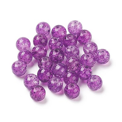 25Pcs Transparent Crackle Glass Beads CCG-XCP0001-02A-1