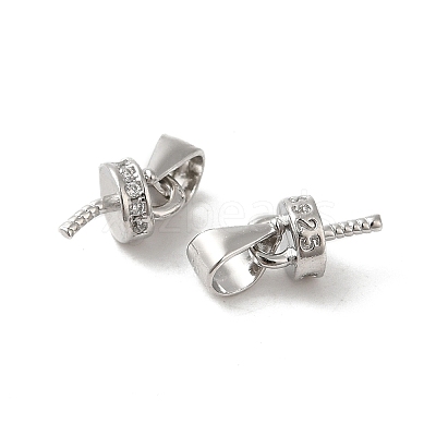 Rhodium Plated 925 Sterling Silver Cup Peg Bails X-FIND-Z008-15P-1