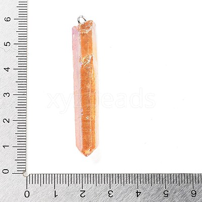 Electroplated Natural Quartz Pendants G-P315-B01-12P-1