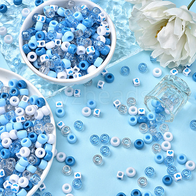 720Pcs 6 Styles Plastic & Acrylic Beads KY-YW0001-77-1