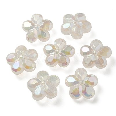 UV Plating Luminous Transparent Acrylic Beads OACR-P010-16E-1