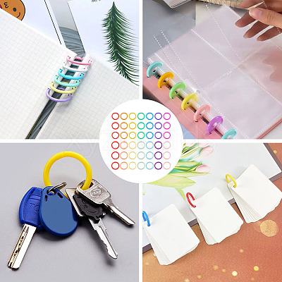 140Pcs 14 Styles Plastic Twisted Loose Leaf Book Binder Hinged Rings FIND-TA0008-26-1
