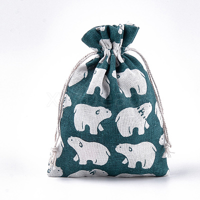 Polycotton(Polyester Cotton) Packing Pouches Drawstring Bags ABAG-T007-02M-1