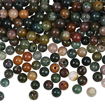 200Pcs Natural Indian Agate Beads G-SP0001-20A-1