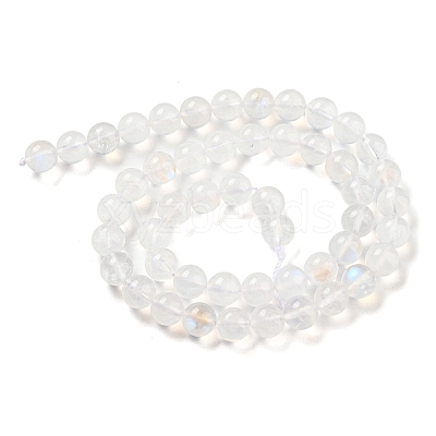 Natural Rainbow Moonstone Round Bead Strands G-M263-D-02A-1