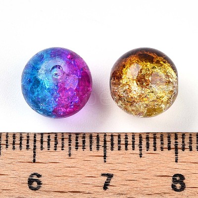 Baking Paint Transparent Crackle Glass Beads X1-DGLA-Q018-10mm-M01-1