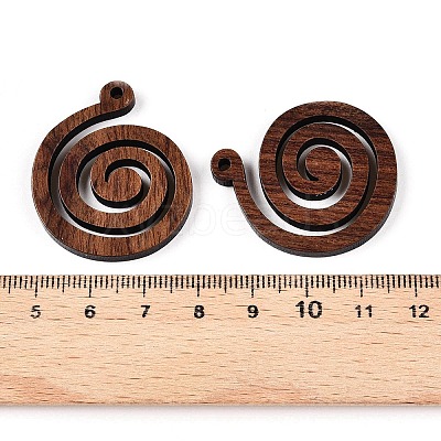 Natural Walnut Wood Pendants WOOD-T032-02-1