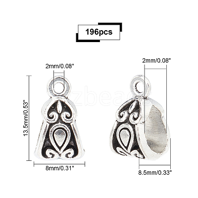 Tibetan Style Zinc Alloy Tube Bails TIBE-PH0001-27AS-RS-1