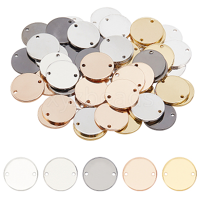 50Pcs 5 Colors Smooth Brass Links KK-BC0002-12-1