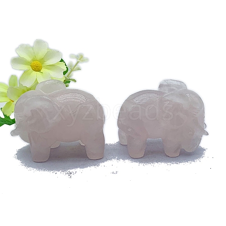 Natural Rose Quartz Elephant Display Decoration PW-WG3551A-01-1