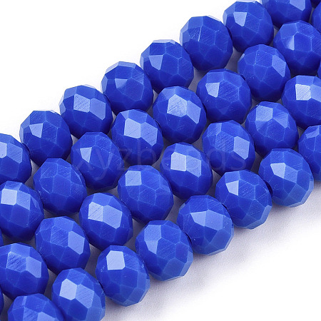 Opaque Solid Color Glass Beads Strands EGLA-A034-P6mm-D32-1