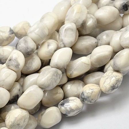 Natural Howlite Nuggets Bead Strands G-L288-08-1