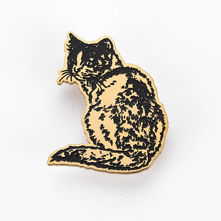 Cat Brooch JEWB-N007-007G-FF-1