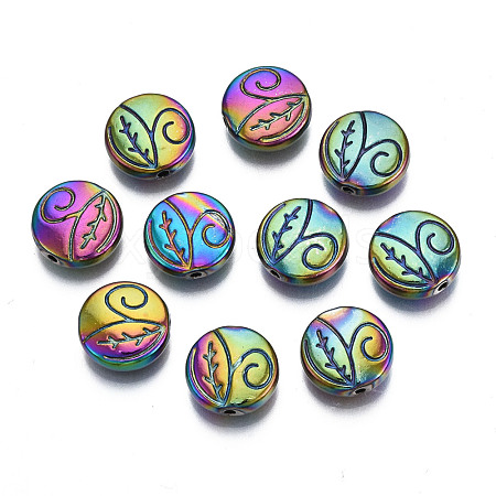 Rack Plating Rainbow Color Alloy Beads PALLOY-S180-361-1