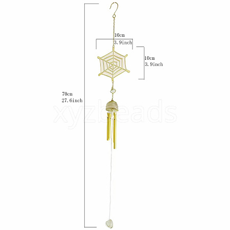 Halloween Spider Web Alloy & Iron & Eanmel Wind Chime PW-WGF44C9-01-1