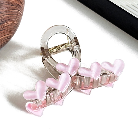 Heart Acrylic Claw Hair Clips PW-WGB33B7-02-1