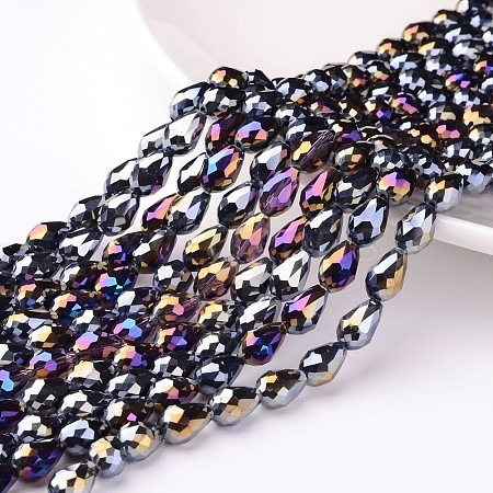 Electroplate Glass Beads Strands LS-EGLA-D015-12x8mm-14-1
