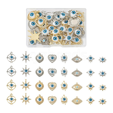 32Pcs 16 Style Alloy Enamel Pendants ENAM-TA0001-35-1