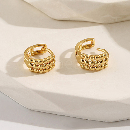Brass Rhombus Hoop Earrings for Women MM4241-1