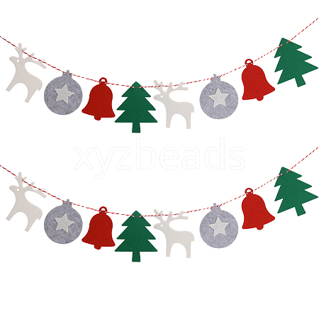 Christmas Cloth Flag Banners DIY-WH0401-91-1