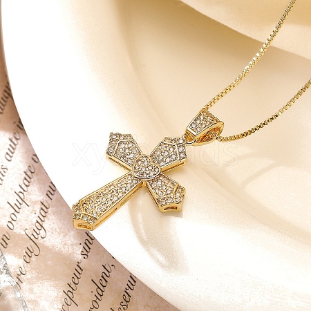 Brass Micro Pave Cubic Zirconia Pendants Necklace PW-WG79844-01-1