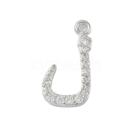 Rack Plating Brass Micro Pave Clear Cubic Zirconia Pendants KK-A224-03P-P-1