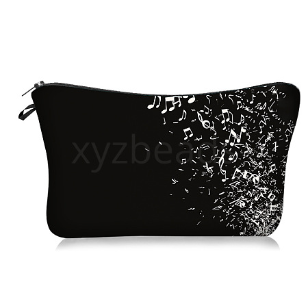 Musical Notes Pattern Polyester Cosmetic Bag PW-WG2F49C-04-1