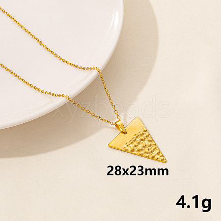 304 Stainless Steel Triangle Pendant Necklaces ZZ2902-6-1