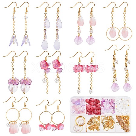 SUNNYCLUE DIY Flower Long Dangle Earring Making Kits DIY-SC0019-65-1