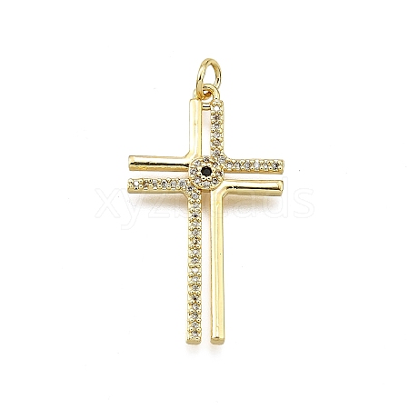 Brass Micro Pave Cubic Zirconia Pendants KK-Z100-26G-1