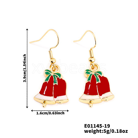 Christmas Theme Brass Dangle Earrings IP2522-19-1