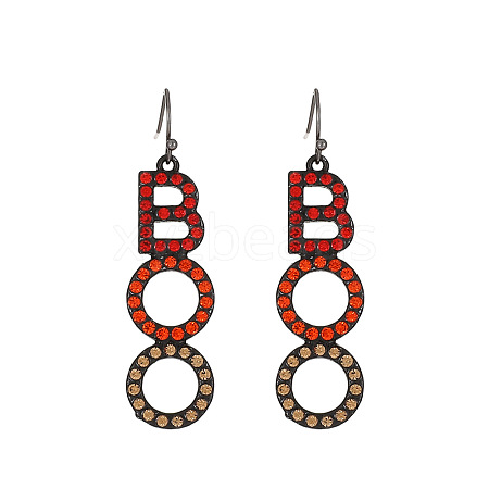 Halloween Alloy Rhinestone Dangle Earrings FS-WG03594-01-1