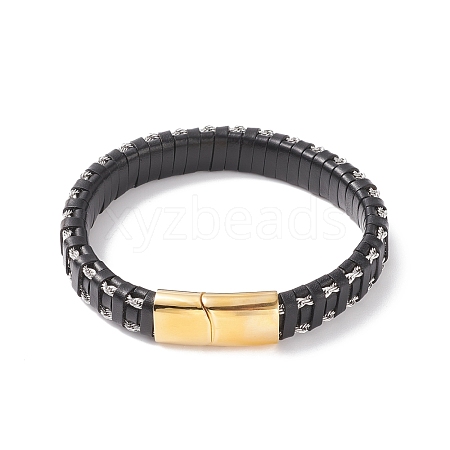 Leather Braided Cord Bracelets BJEW-E345-15-G-1