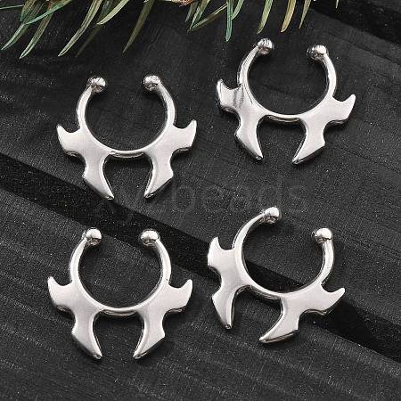 304 Stainless Steel Clip on Nose Rings AJEW-A062-05P-01-1