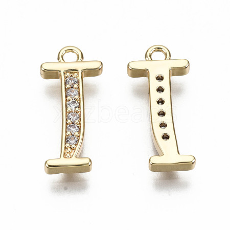 Brass Micro Pave Clear Cubic Zirconia Pendants KK-S360-053I-NF-1