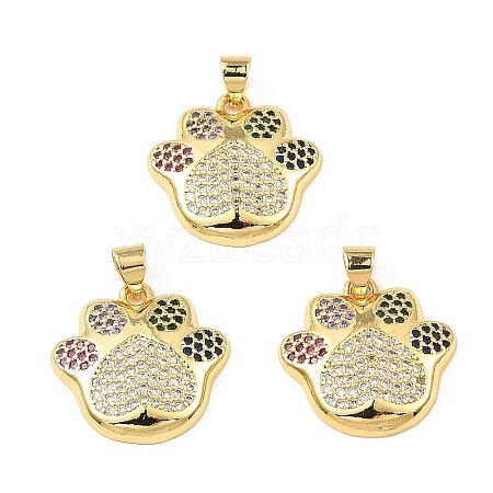 Real 18K Gold Plated Rack Plating Brass Micro Pave Cubic Zirconia Pendants ZIRC-L100-139G-1