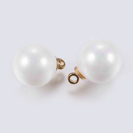 Acrylic Pearl Beads Charms X-KK-J268-12G-1