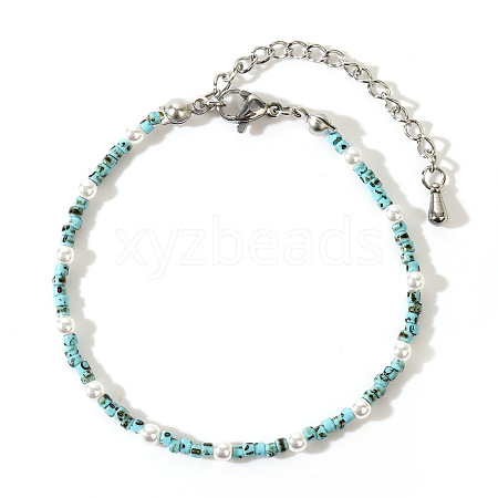 Bohemian Style Seed Beads Imitation Pearl Beaded Bracelet IS8768-2-1