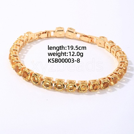 Hip-hop Brass Micro Cubic Zirconia Link Chain Bracelets for Men and Women FX8797-8-1