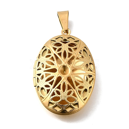 316 Stainless Steel Locket Pendants STAS-C123-01A-G-1