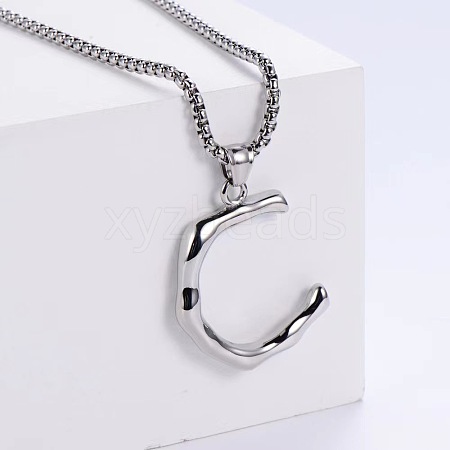 3Pcs Stainless Steel Textured Letter Pendants LW4134-3-1